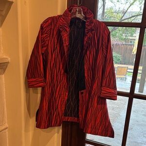 Red / Black Silk/poly Women's Jacket size L